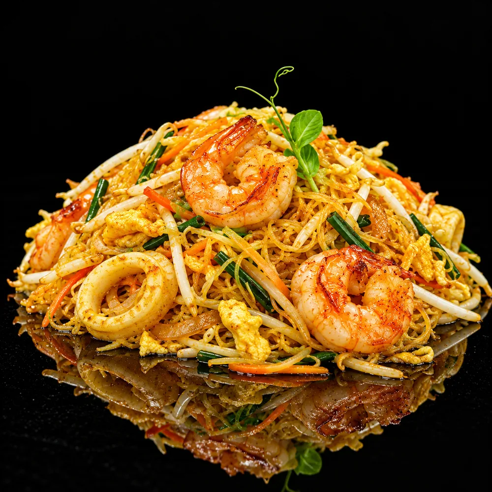 Spaghetti di Riso ai Frutti di Mare al Curry — Tenki Japanese Dining